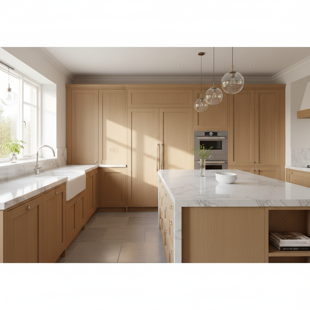Premium kitchen with integrated Miele-style appliances